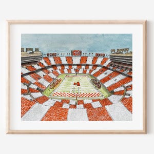 Neyland Stadium Watercolor Art Print: Tennessee Volunteers Football