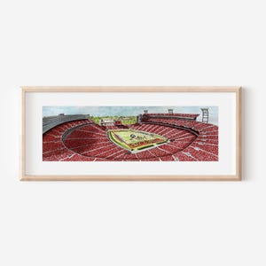 University of Georgia Sanford Football Stadium Print: Watercolor Panoramic Art