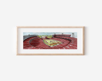 University of Georgia Sanford Football Stadium Print: Watercolor Panoramic Art