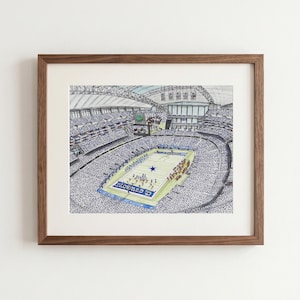 Dallas Football Stadium Watercolor Print: AT&T Stadium NFL Art