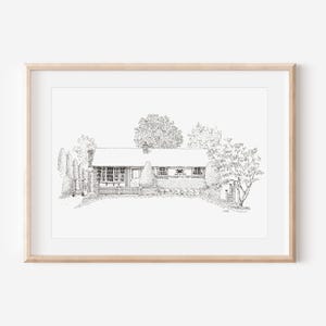 Custom Pen and Ink House Drawing: Hand-drawn Home Portrait - Etsy