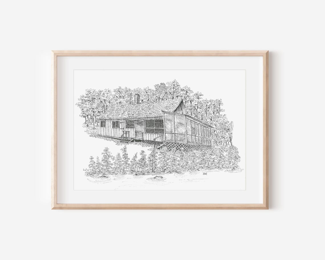 Custom Pen and Ink House Drawing: Hand-drawn Home Portrait - Etsy
