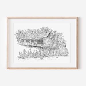 Custom Pen and Ink House Drawing: Hand-drawn Home Portrait - Etsy