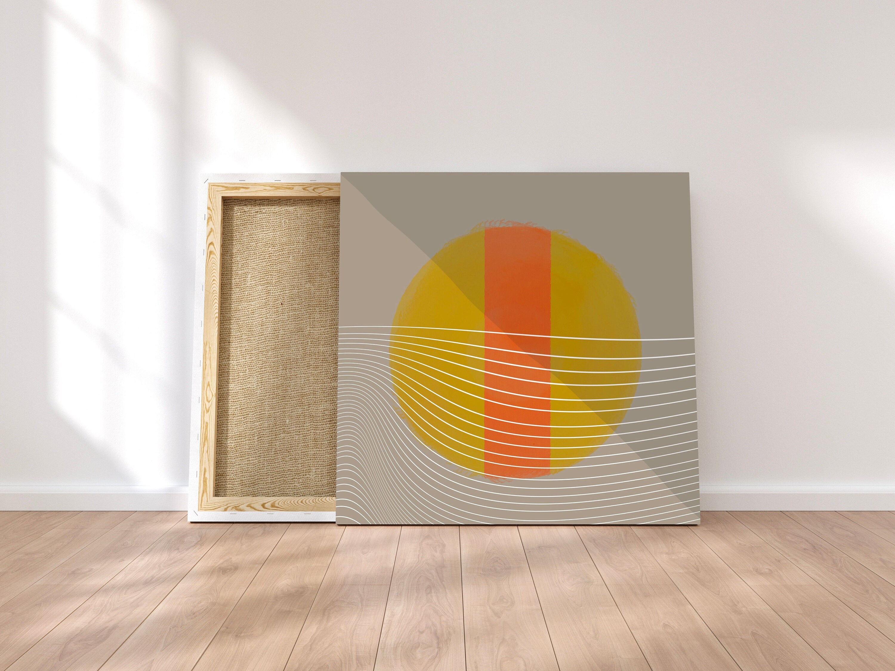 Minimalista mediados del siglo moderno geometría puesta de sol | Etsy