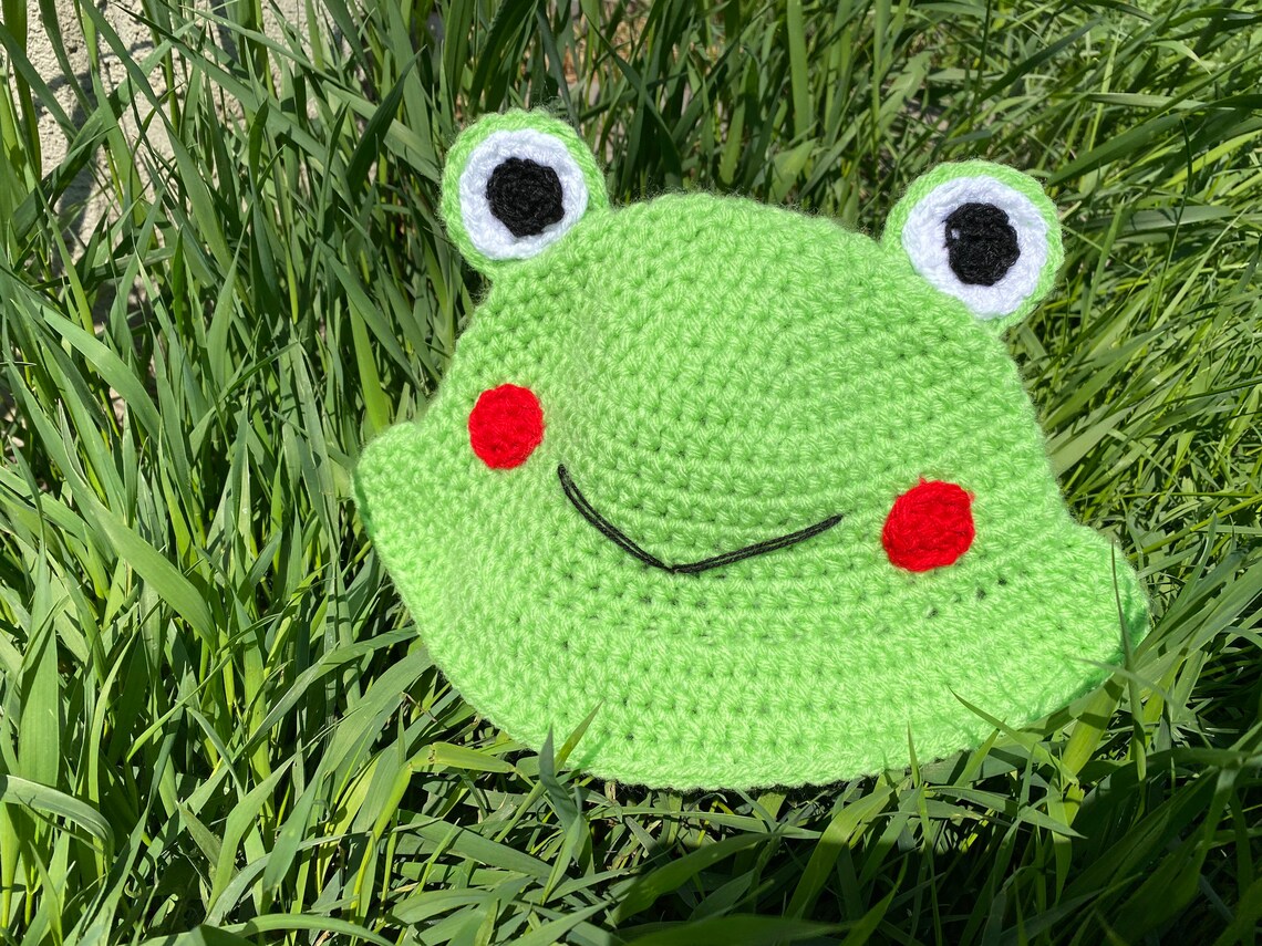 Crochet Frog Bucket Hat Cute Bucket Hat Etsy