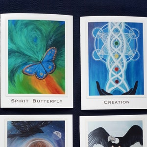 CARTÕES DE FELICITAÇÕES de arte, cartões feitos à mão, arte espiritual única, cartões inspiradores, cartões espirituais, 5 cartões de felicitações de arte