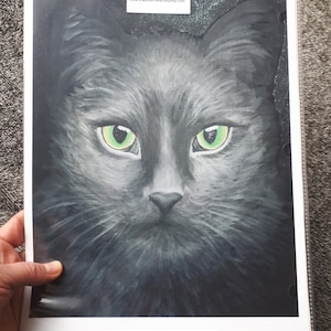Cosmic Cat Paper ART PRINT  Based on Original Painting