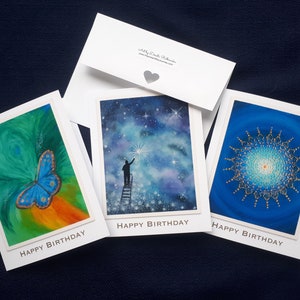 Cartes d'anniversaire Cartes de voeux artistiques Carte d'anniversaire artistique Cartes de joyeux anniversaire uniques faites main Anniversaire spécial amoureux d'art Anniversaire spirituel