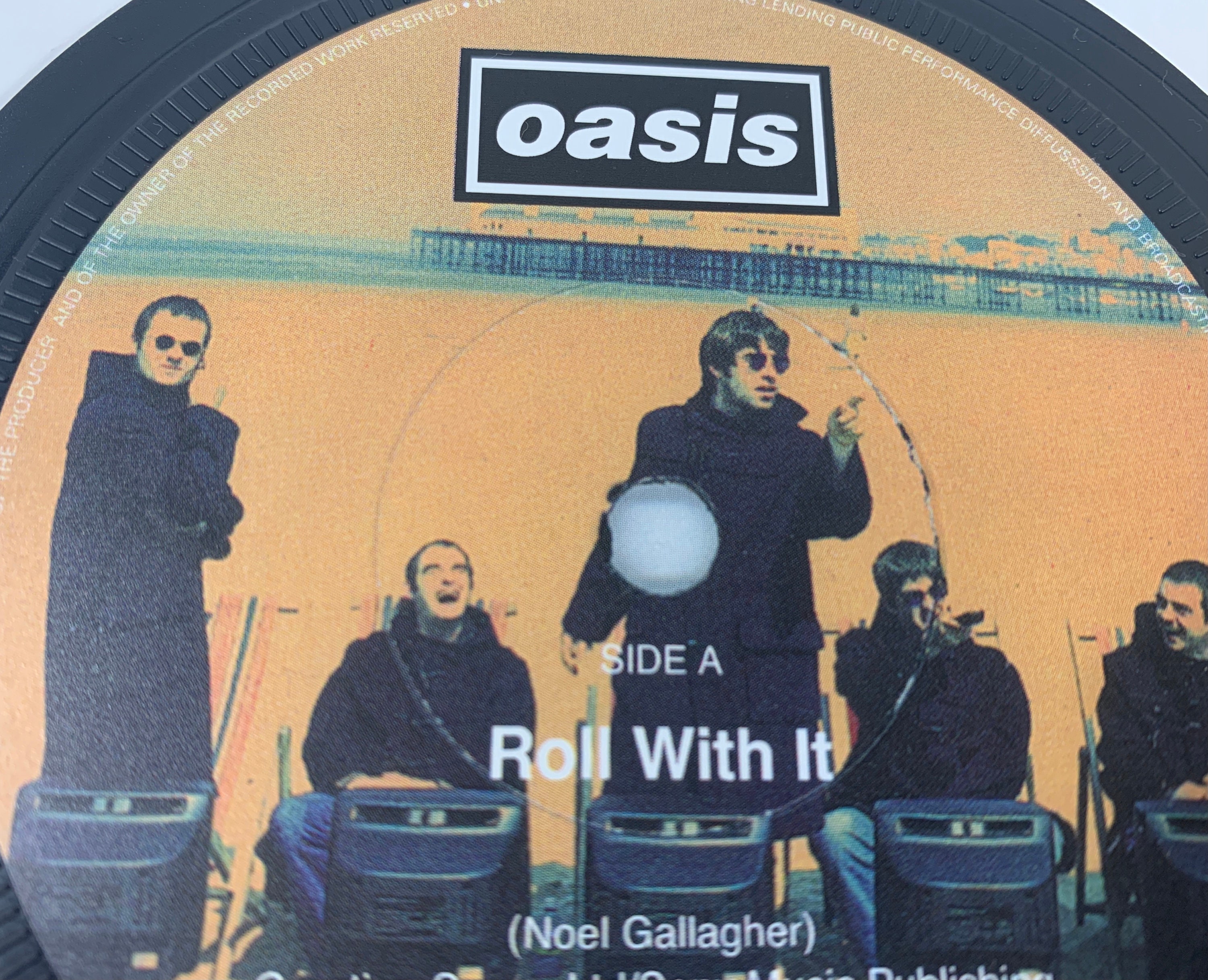 Oasis 2 Vinyl Record Label Coasters. Rodar con él. Cuál es Etsy