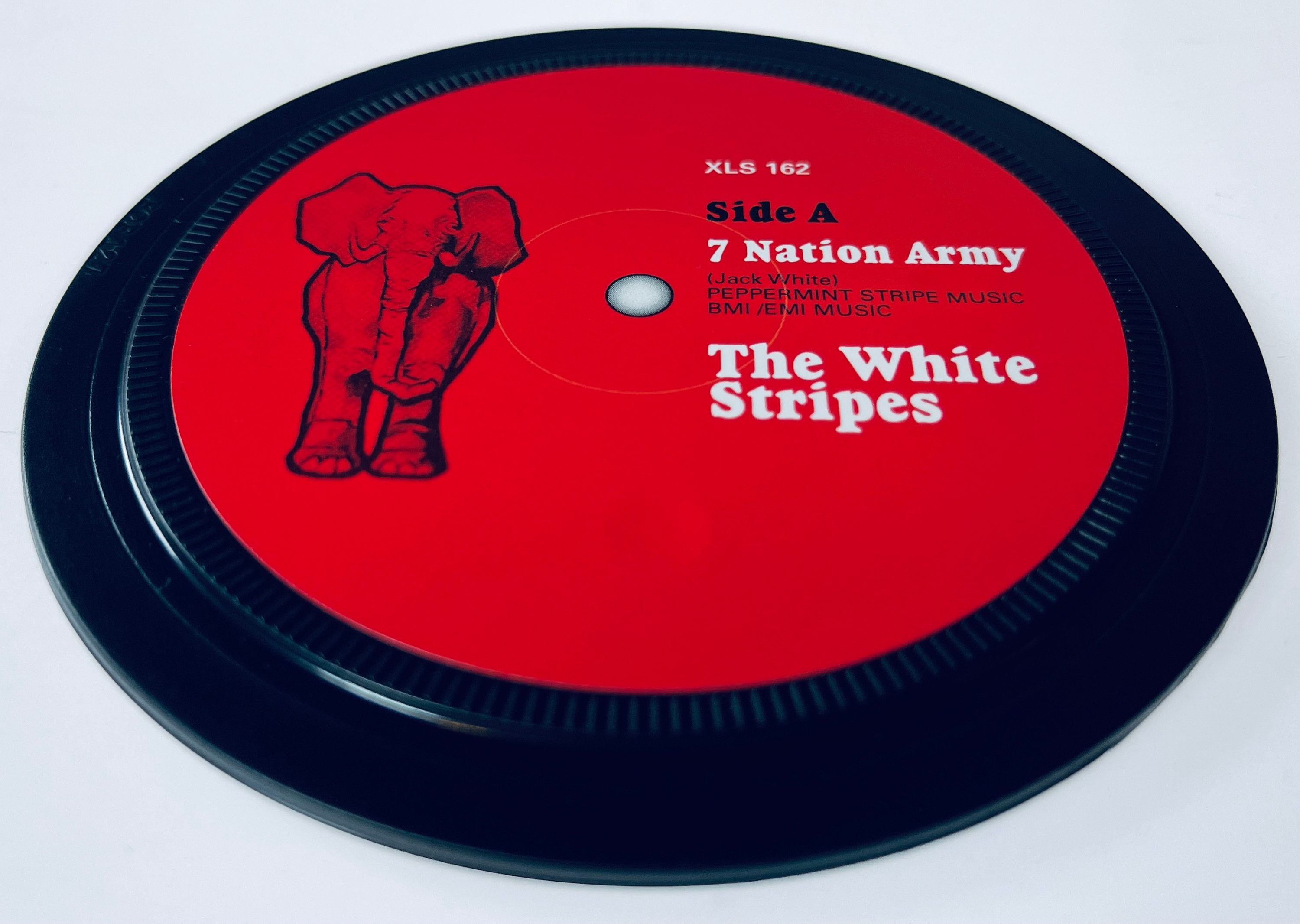 White Stripes Vinyl Record Label Coaster 7 Nation Army Etsy