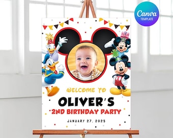 Mickey Mouse, Mickey Welcome Sign, Mickey Mouse Birthday Sign, Birthday Welcome Sign, Birthday Welcome Sign, Kids Birthday Welcome Sign