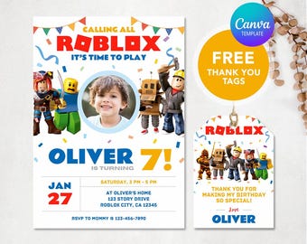 Roblox, Roblox Birthday Invitation, Roblox Digital Invitation, Roblox Game Invite, Games Invitation,  Editable Invitation, Kids Invitation
