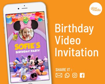 Minnie Mouse Birthday Invitation Video, Minnie Mouse Bowtique Invitation, Minnie Invitation Video, Video Invitation, Kids BirthdayInvitation