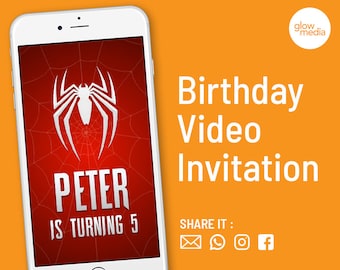 Spiderman, Spiderman Video Invitation, Spiderman Birthday Invitation Video, Spiderman Digital Invitation, Spiderman Invitation Video