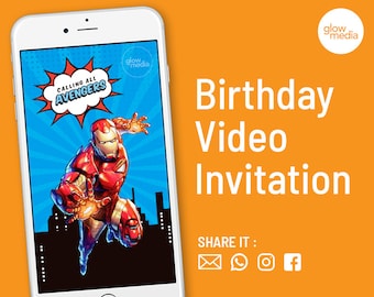 Avengers Birthday Invitation Video, Birthday Video Invitation, Ironman Digital Invitation, Superhero Birthday Invitation Video