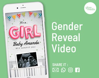 It's a Girl Gender reveal video, Baby Announcement Boy or Girl, Surprise Announcement video for social media Instagram Facebook