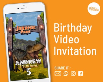 Jurassic Park Invitation, Jurassic World Invitation, Jurassic Invitation Video, Dinosaurs Birthday Invitation, Jurassic Birthday Invitation