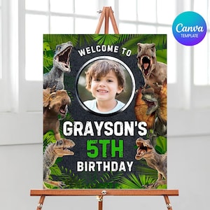 Jurassic Welcome Sign, Jurassic Birthday Sign, Jurassic Park Birthday Welcome Sign, Dinosaur Welcome Board, Birthday Party Welcome Sign