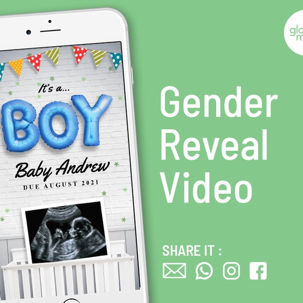 It's a Boy Gender reveal video, Baby Announcement  Boy or Girl, Surprise Announcement video for social media Instagram Facebook