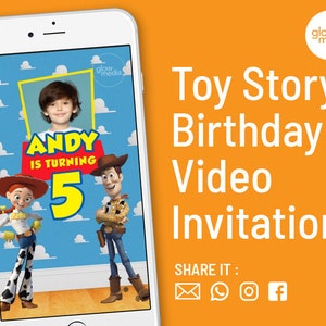 Toy Story Invitation, Toy Story Video Invitation, Toy Story Birthday Invitation , Toy Story Animated Invitation, Kid Video Invitation
