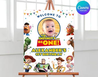 Toy Story 1st Birthday, Toy Story 1st Welcome Sign, Editable 1st Birthday Welcome Sign, Toy Story Welcome Sign, Kids Birthday Party