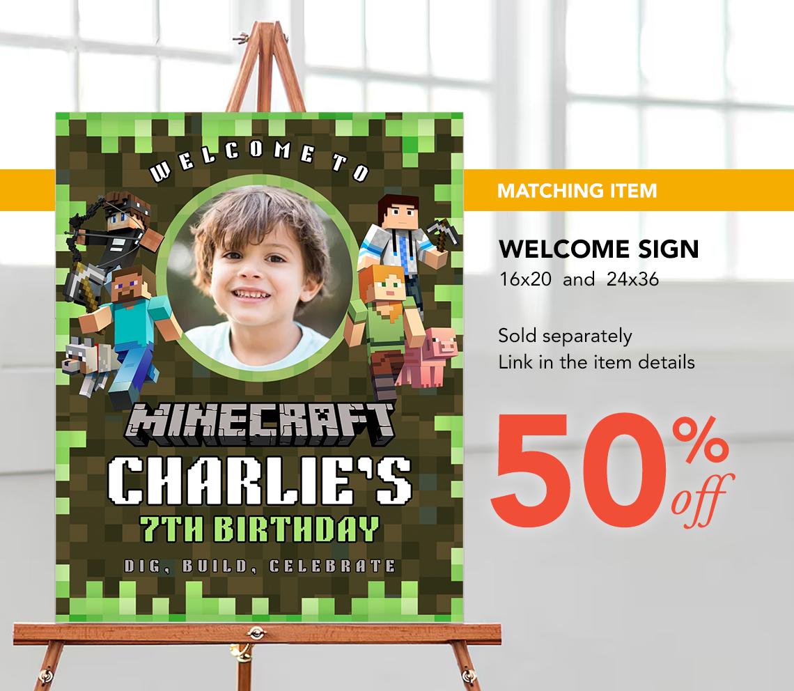 Minecraft Welcome Sign (Digital)