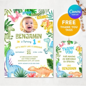 Dinosaur Birthday Invitation, Editable Birthday Invitation, Dinosaur Invitation, Dinosaur Digital Invite, Jurassic Park Invitation