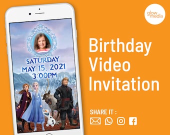 Frozen Invitation, Frozen Birthday Invitation, Frozen Video Invitation, Frozen Birthday Invitation Video, Girl Invitation, Elsa Anna Frozen