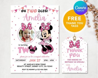 Minnie Mouse Birthday Invitation, Minnie Mouse Bow-tique Invitation, Minnie Mouse Birthday Party, Disney Invitation, Kids Birthday Invite