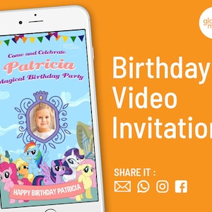 My Little Pony Birthday Invitation, My Little Pony Video Invitation, Unicorn Invitation Video, Video Invitation, Girl Birthday Invitation