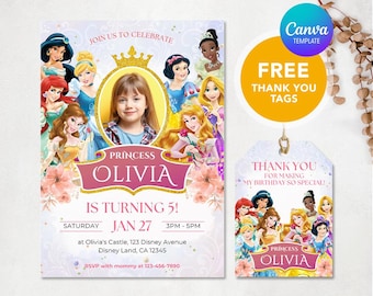 Princess Birthday Invitation, Editable Birthday Invitation, Princess Invitation, Magical Princess Party Theme, Girl Birthday Invitation