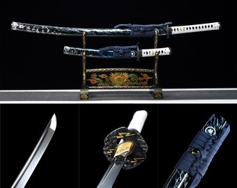 Geest van Tsushima, Katana en Tanto, Japans Samurai Zwaard, Echte Katana, Handgemaakt zwaard, Hoog mangaanstaal