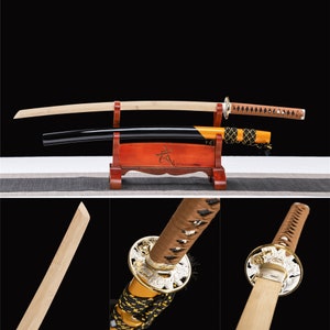 Katana espada japonesa Samurai Negro Soporte de Madera de Japón