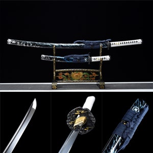 Ghost of Tsushima,Katana and Tanto,Japanese Samurai Sword,Real Katana,Handmade sword,High manganese steel image 1