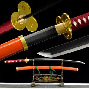 Zoro Enma Sword  One Piece Roronoa Zoro Enma Sword Yamato Black Anime  Katana Cosplays Replica - TrueKatana