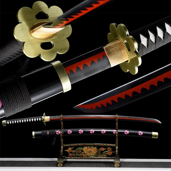 Anime Sword,One Piece Roronoa Zoro,Japanese Samurai Sword,Real Handmade anime Katana,High-carbon steel