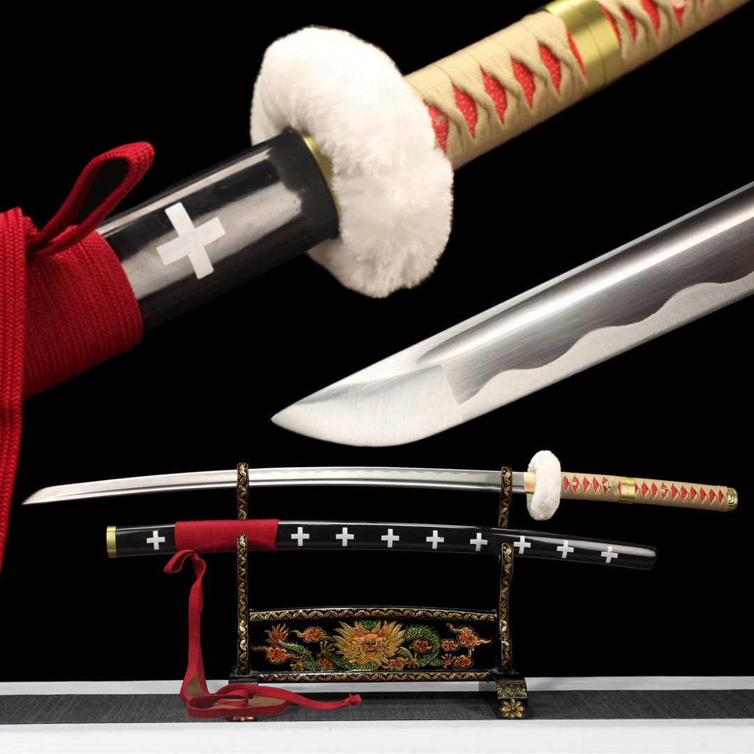 Handmade Anime Katana Sword One Piece Law Anime Cosplay Real Samurai