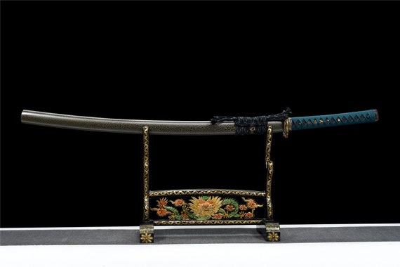 Katana de serpiente dorada, espada samurái japonesa, Katana hecha a mano  real, acero de Damasco, hoja de oro asado -  México