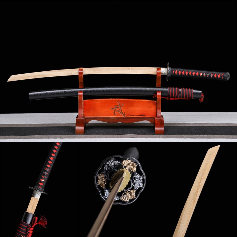 Flying Butterfly Katana,Wooden Katana,Japanese Samurai Sword,Handmade Wooden Sword,Bamboo Blade 