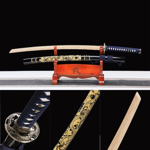 Golden Dragon Katana,wooden Katana,japanese Samurai Sword,handmade Wooden  Sword,bamboo Blade - Etsy