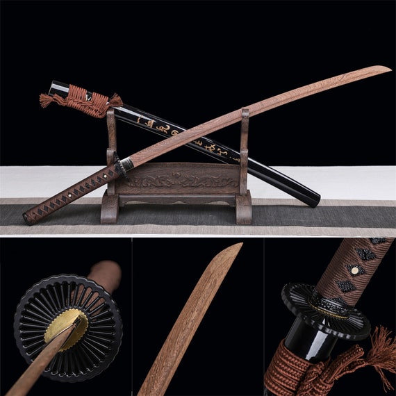 Katana courage, katana en bois, épée de samouraï japonais, épée en
