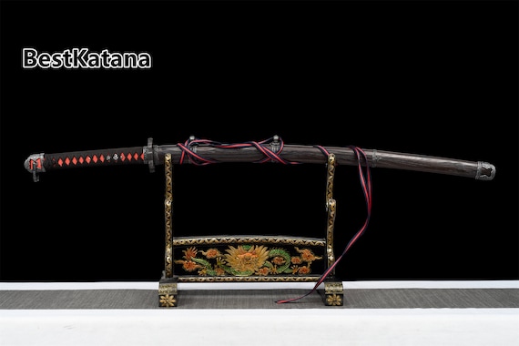 Katana de corte no muerto, espada samurái japonesa hecha a mano, espada  Katana real, acero de alto manganeso, hoja roja -  México