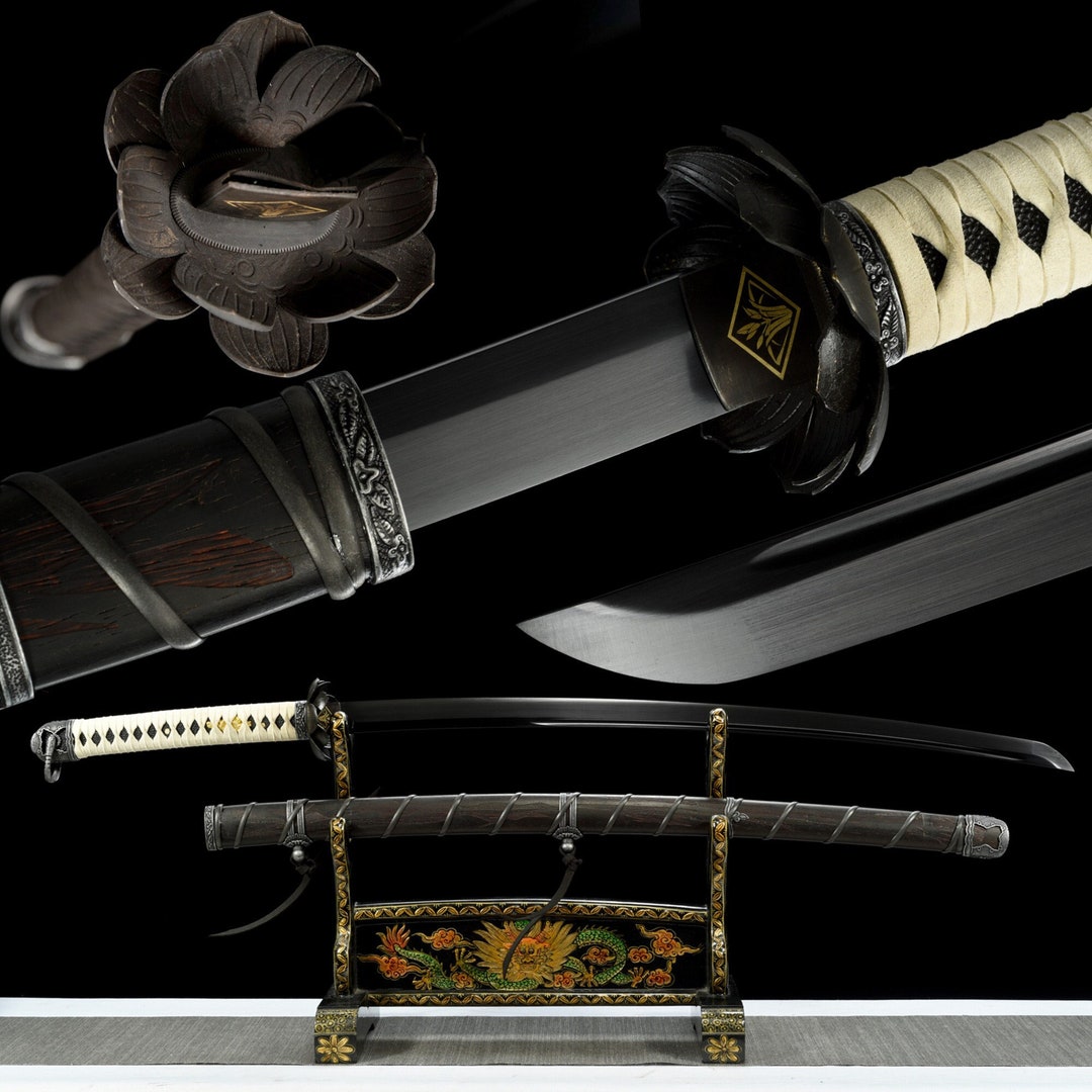 Black Blade Katana,handmade Japanese Samurai Sword,real Katana Sword