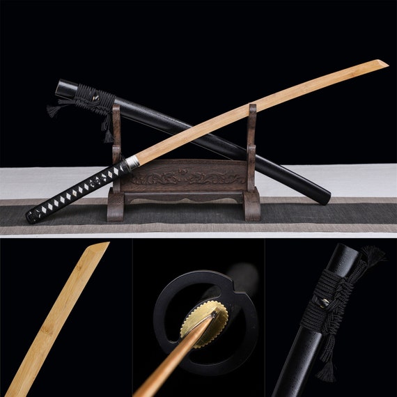 Miyamoto Musashi Katana, Katana di legno, Spada samurai giapponese, Spada  di legno fatta a mano, Lama in palissandro/Lama di bambù -  Italia