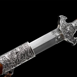 Tang Dynasty Silver Peony Sword Real Sword Handmade Chinese - Etsy