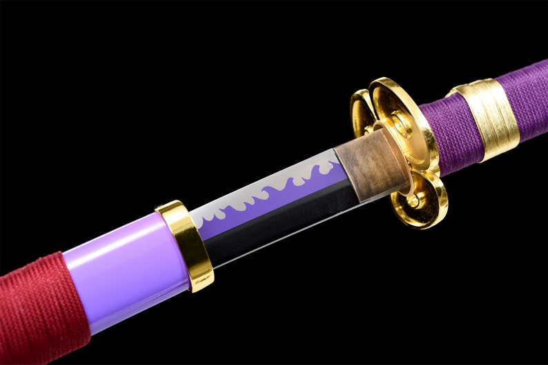 Purple Anime Sword,One Piece,Anime Cosplay,Japanese Samurai Sword,Real Handmade anime Katana,High-carbon steel,Full Tang image 3