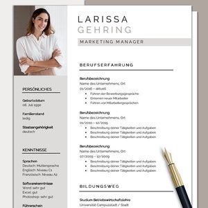 Modelo de currículo alemão | Modelo de aplicação profissional Word e Pages