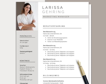 CV template in German | Professional application template for Word & Pages