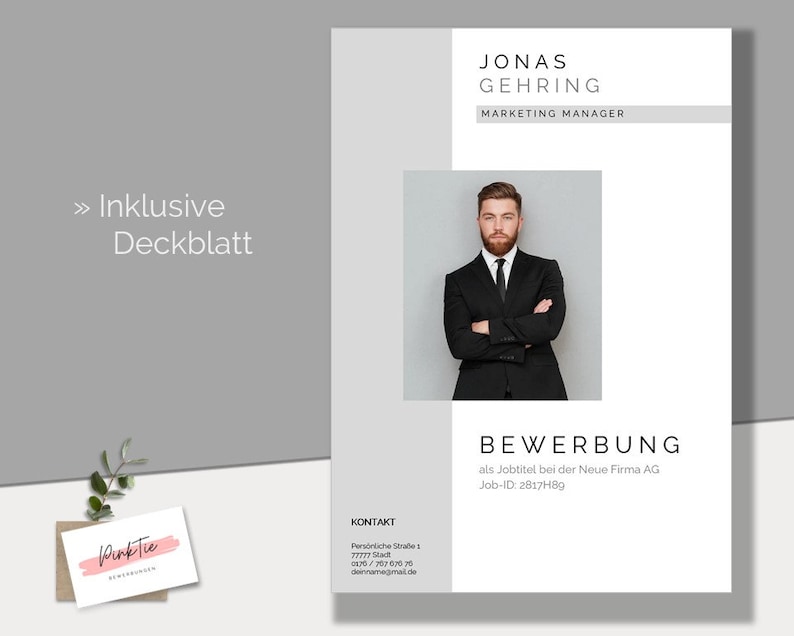 German CV template | Professional application template for Word & Pages image 3