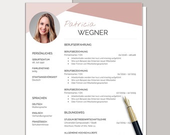 Application template German | Professional resume template Word & Pages